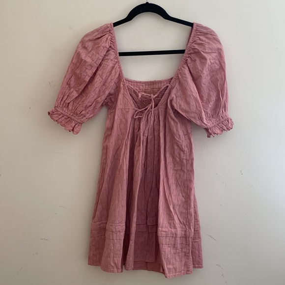 Urban Outfitters | Embroidered Puff Sleeve Babydoll Dress - Picture 4 of 7